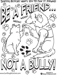 Be a friend, not a bully coloring page