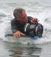Camera man in water